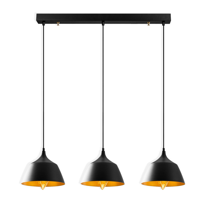 Corrigan Studio® 3 Lights Metal Body Adjustable Height Kitchen Island